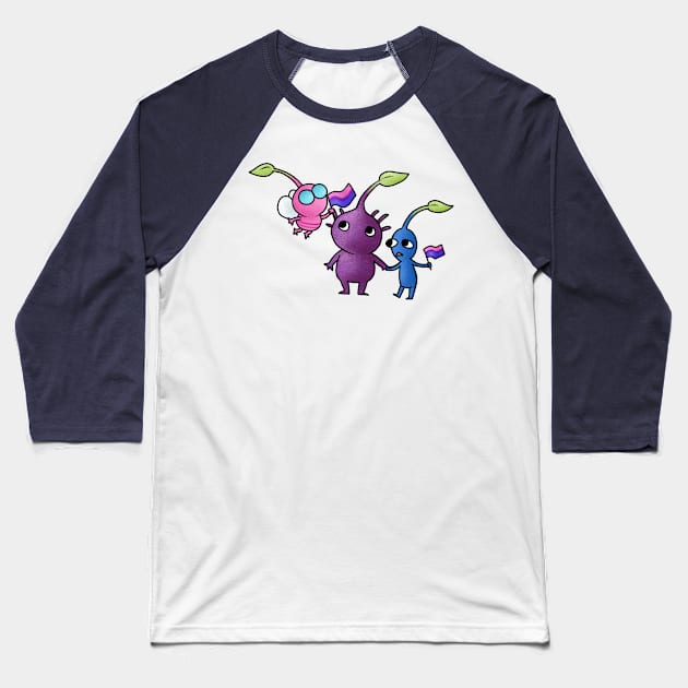 Pride Pikmin Bi Baseball T-Shirt by KatieRose